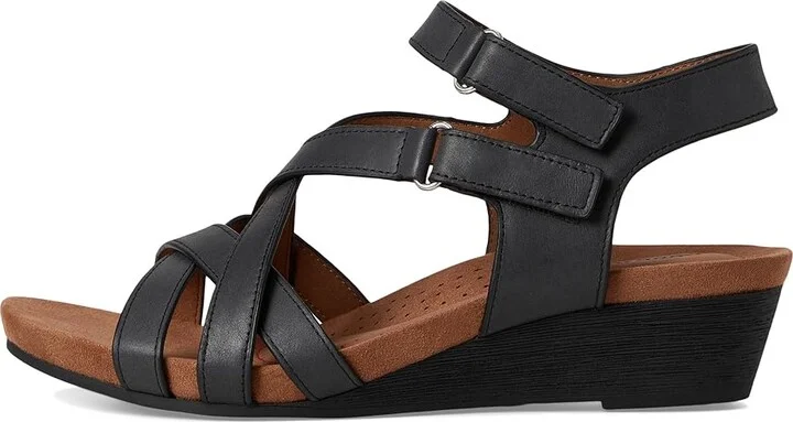 Cobb Hill Helin Women's Wedge Shoes Black Leather : 5.5 B - Medium - Image 6