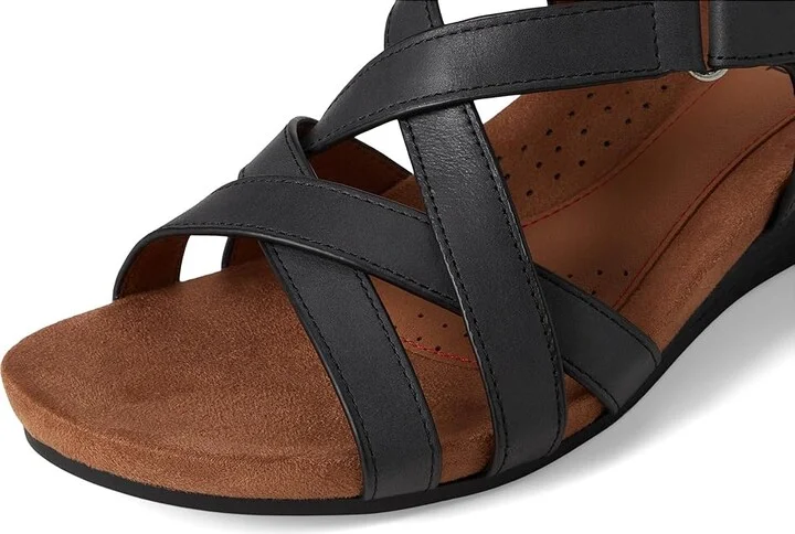Cobb Hill Helin Women's Wedge Shoes Black Leather : 5.5 B - Medium - Image 7