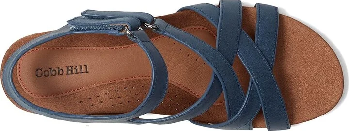 Cobb Hill Helin Women's Wedge Shoes Blue Leather : 8 D - Wide - Image 2