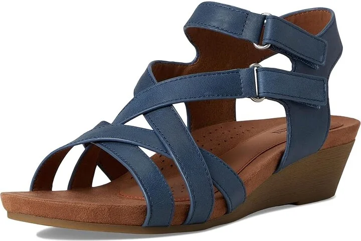 Cobb Hill Helin Women's Wedge Shoes Blue Leather : 8 D - Wide - Image 5