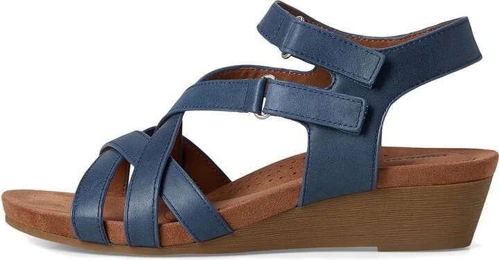 Cobb Hill Helin Women's Wedge Shoes Blue Leather : 8 D - Wide - Image 6