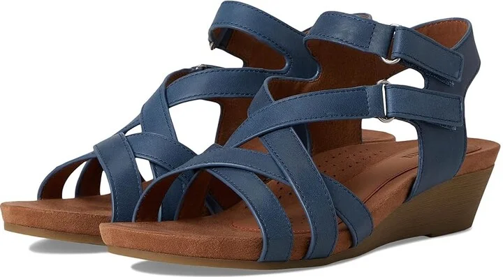 Cobb Hill Helin Women's Wedge Shoes Blue Leather : 8 D - Wide