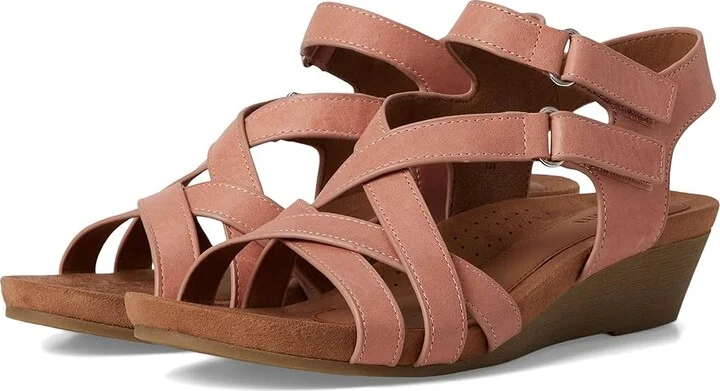 Cobb Hill Helin Women's Wedge Shoes Dusty Rose Leather : 9 D - Wide