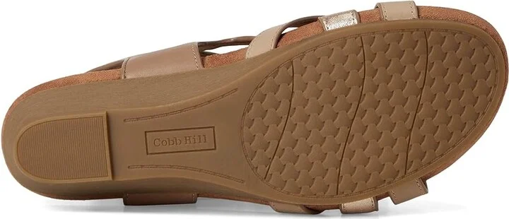 Cobb Hill Helin Women's Wedge Shoes Taupe/Gold Leather : 7.5 B - Medium - Image 3