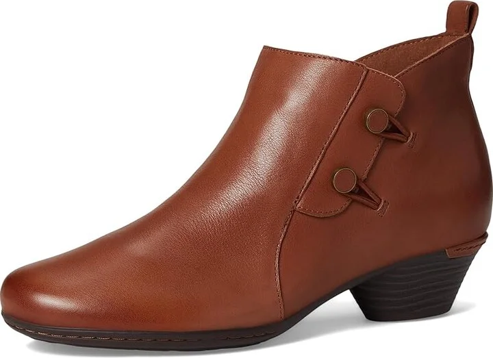Cobb Hill Larsa Women's Boots Cognac Leather : 8.5 D - Wide - Image 5