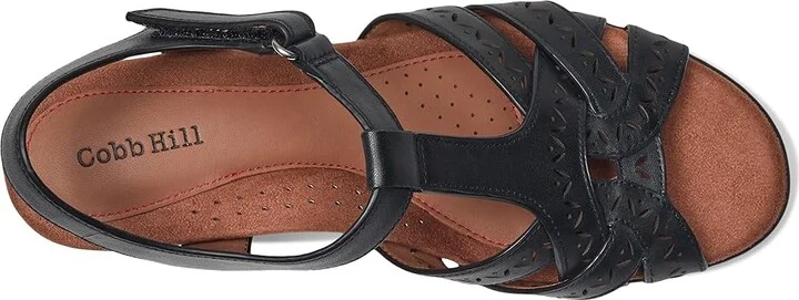 Cobb Hill Lorna Women's Wedge Shoes Black Leather : 10 D - Wide, Leather/Rubber - Image 2
