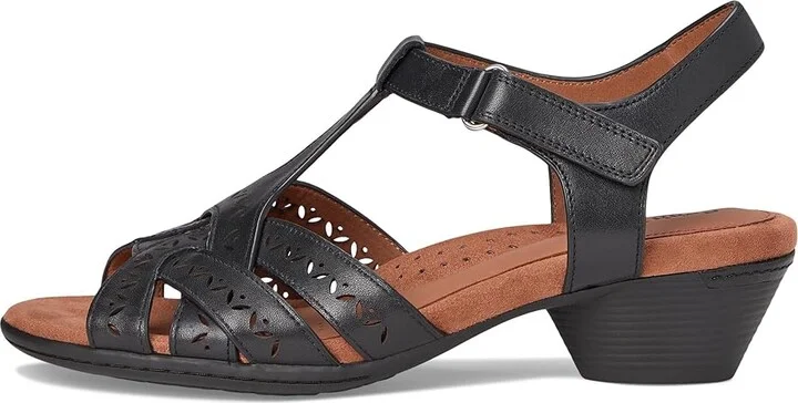 Cobb Hill Lorna Women's Wedge Shoes Black Leather : 10 D - Wide, Leather/Rubber - Image 6