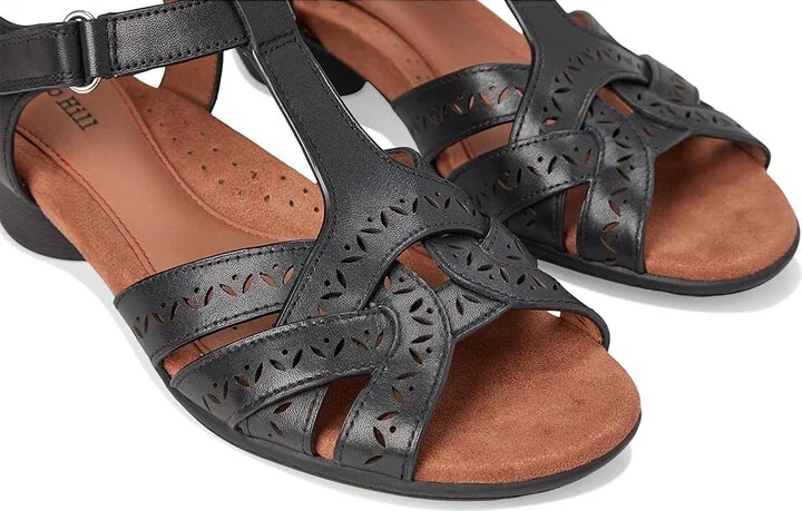 Cobb Hill Lorna Women's Wedge Shoes Black Leather : 10 D - Wide, Leather/Rubber - Image 7