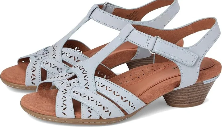 Cobb Hill Lorna Women's Wedge Shoes Light Blue Nubuck : 8.5 D - Wide, Leather/Rubber