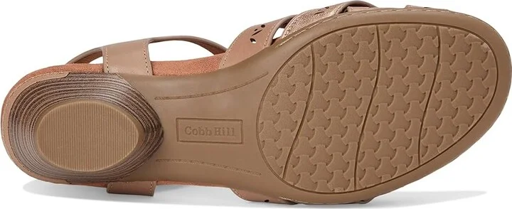 Cobb Hill Lorna Women's Wedge Shoes Taupe/Gold Leather : 9.5 B - Medium, Leather/Rubber - Image 3