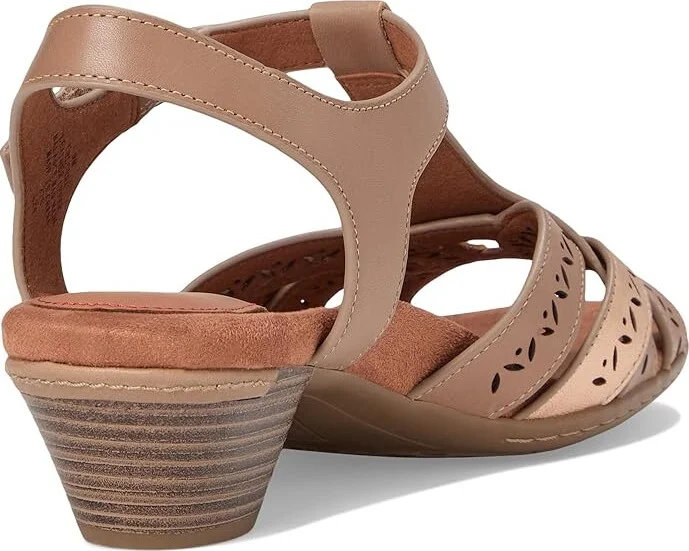Cobb Hill Lorna Women's Wedge Shoes Taupe/Gold Leather : 9.5 B - Medium, Leather/Rubber - Image 4
