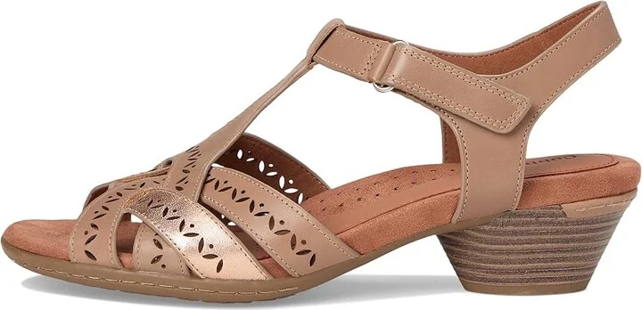 Cobb Hill Lorna Women's Wedge Shoes Taupe/Gold Leather : 9.5 B - Medium, Leather/Rubber - Image 6