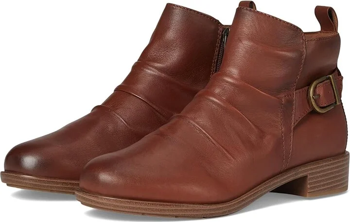 Cobb Hill Nessa Women's Boots Dark Natural Leather : 7.5 B - Medium, Rubber
