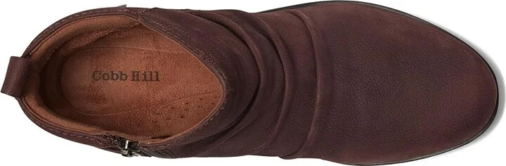 Cobb Hill Nessa Women's Boots Dark Red Leather : 9 D - Wide, Rubber - Image 2