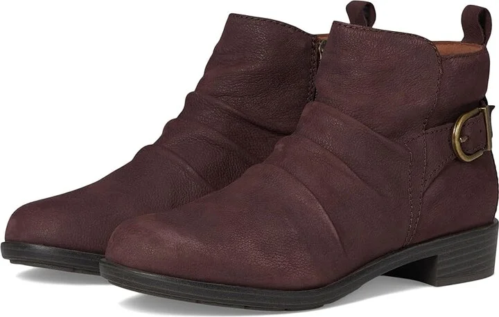 Cobb Hill Nessa Women's Boots Dark Red Leather : 9 D - Wide, Rubber
