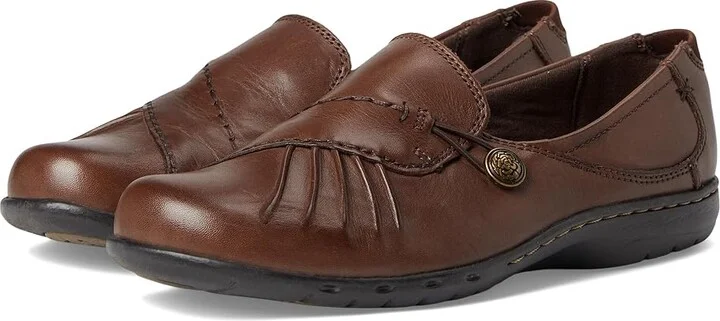Cobb Hill Paulette Women's Slip-on Dress Shoes Bark : 6 B - Medium, Full Grain leather/Leather