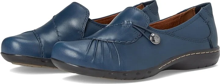 Cobb Hill Paulette Women's Slip-on Dress Shoes Navy : 7 B - Medium, Full Grain leather/Leather