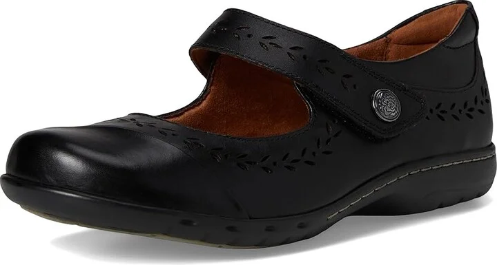 Cobb Hill Perry Women's Flat Shoes Black Leather : 9.5 D - Wide, Leather/Polyester - Image 5