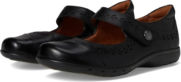 Cobb Hill Perry Women's Flat Shoes Black Leather : 9.5 D - Wide, Leather/Polyester