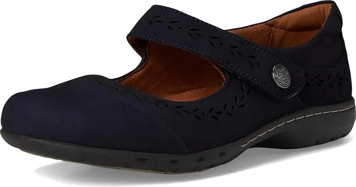 Cobb Hill Perry Women's Flat Shoes Dark Blue Leather : 9 B - Medium, Leather/Polyester - Image 5