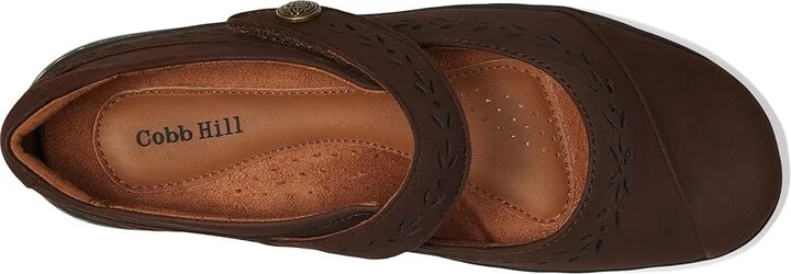 Cobb Hill Perry Women's Flat Shoes Dark Brown Leather : 7 D - Wide, Leather/Polyester - Image 2