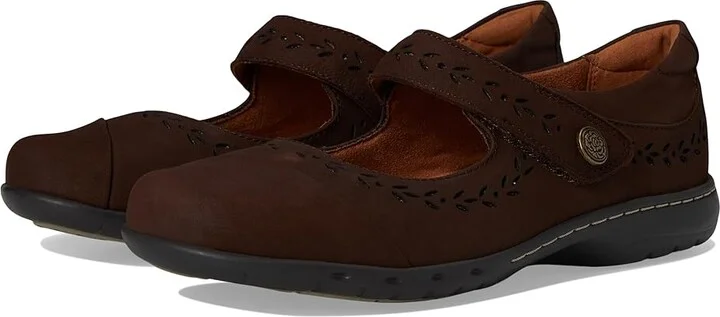 Cobb Hill Perry Women's Flat Shoes Dark Brown Leather : 7 D - Wide, Leather/Polyester