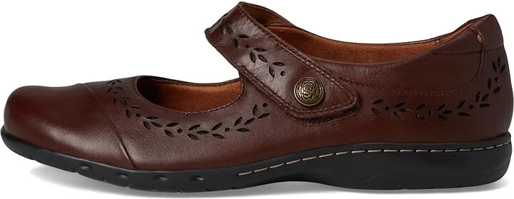 Cobb Hill Perry Women's Flat Shoes Medium Brown Leather : 11 D - Wide, Leather/Polyester - Image 6