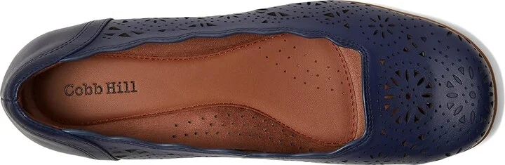 Cobb Hill Rory Women's Slip-on Dress Shoes Dark Blue Leather : 10 D - Wide - Image 2