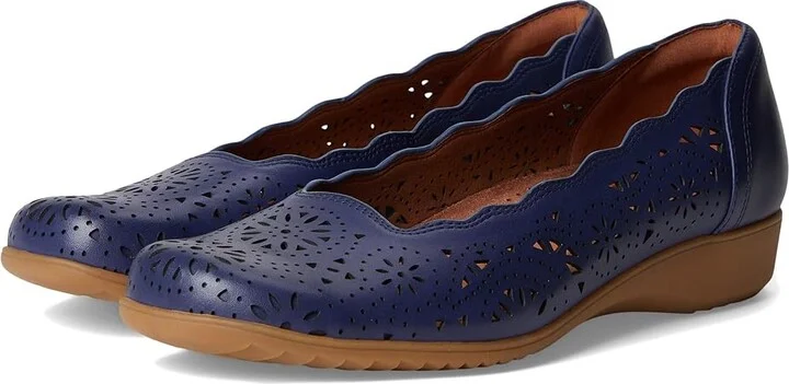 Cobb Hill Rory Women's Slip-on Dress Shoes Dark Blue Leather : 10 D - Wide