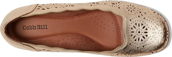 Cobb Hill Rory Women's Slip-on Dress Shoes Gold Leather : 8 B - Medium - Image 2