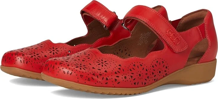 Cobb Hill Rully Women's Dress Flat Shoes Red Leather : 5.5 B - Medium