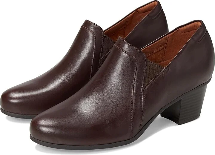 Cobb Hill Winny High Women's Heels Dark Brown Leather : 5.5 B - Medium