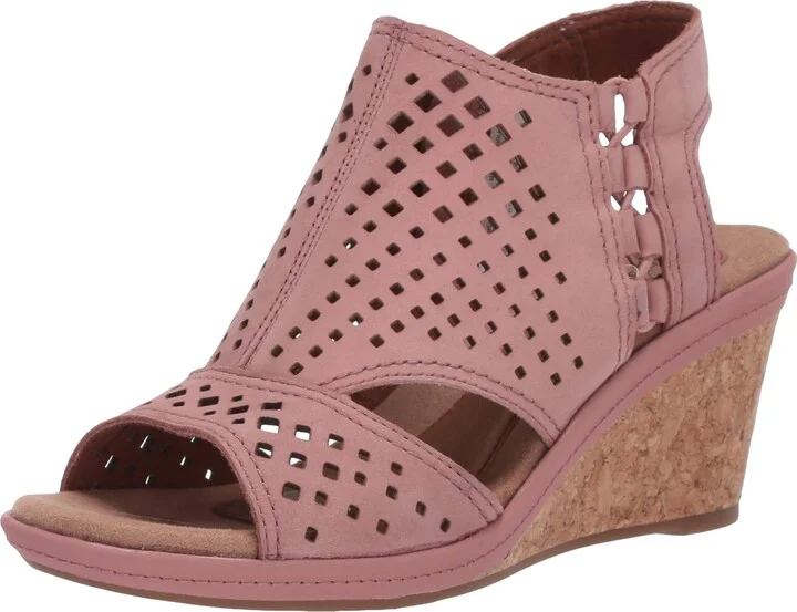 Cobb Hill womens Janna Side Bungee Wedge Sandal