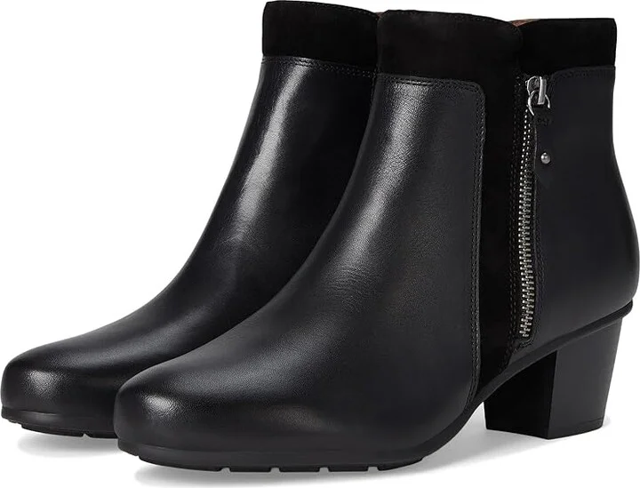 Cobb Hill Wynter Women's Boots Black Leather : 9 B - Medium, Leather/Textile