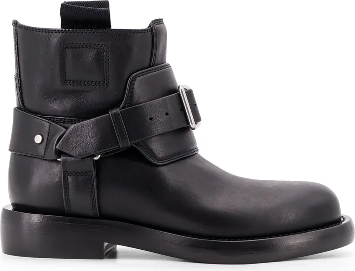 Cobble Leather Boots With Strap