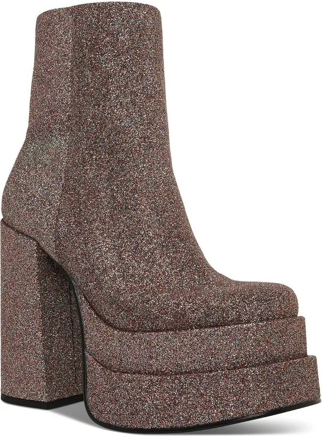 Cobra Boot Womens 6.5 Glitter Multi Leather Platform Bootie ZPO3504