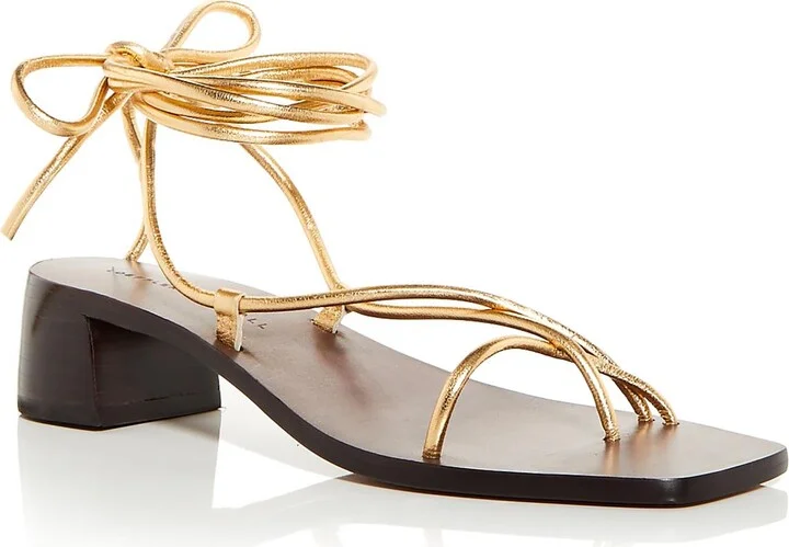 Coby Womens Leather Metallic Slingback Sandals