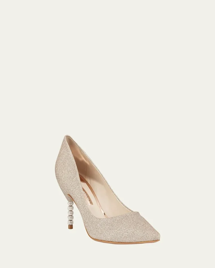 Coco Glitter Crystal-Heel Pumps - Image 3
