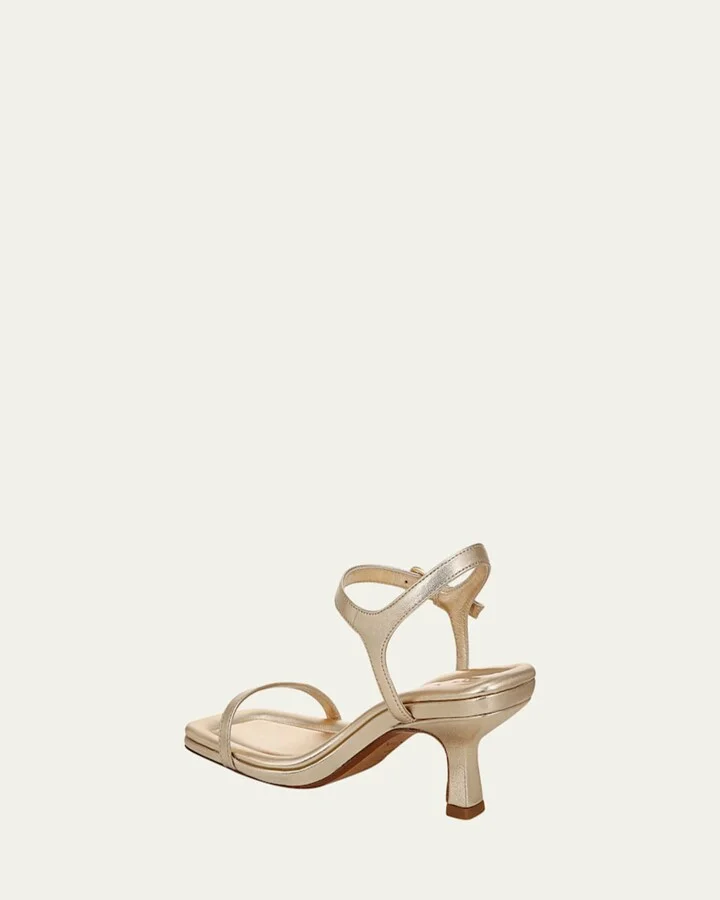Coco Metallic Leather Kitten-Heel Sandals - Image 11