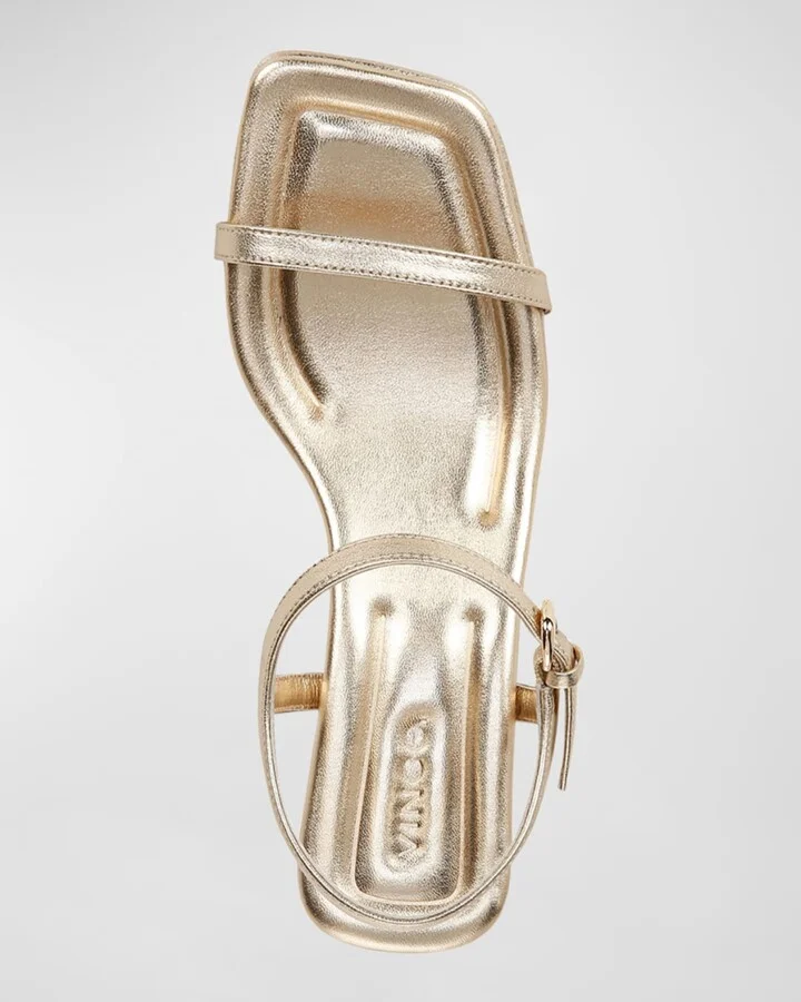 Coco Metallic Leather Kitten-Heel Sandals - Image 7