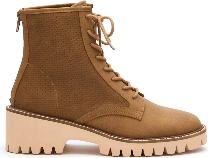 Coconuts Miss Me Combat Boots In Tan