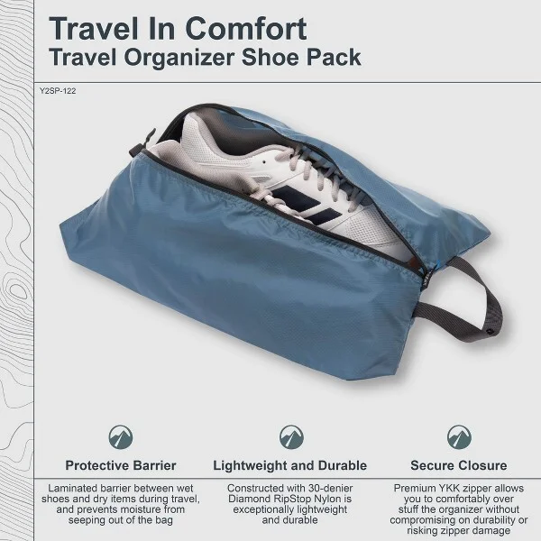 COCOON - Premium - Travel Organizer Shoe Pack - Ash Blue - Image 2