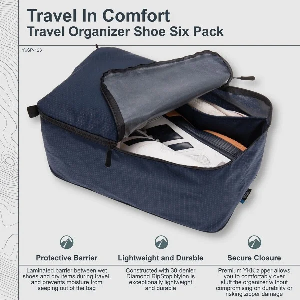 COCOON - Premium - Travel Organizer Shoe Six Pack - Galaxy Blue - Image 2