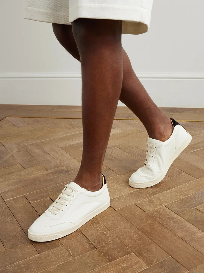 Coda di Rondine Suede-Trimmed Leather Sneakers - Image 2