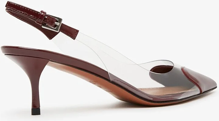 Coeur 55 dark red patent slingbacks - Image 2