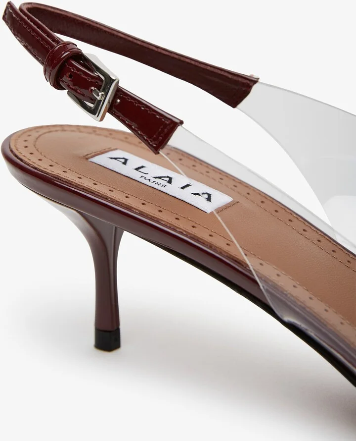 Coeur 55 dark red patent slingbacks - Image 3