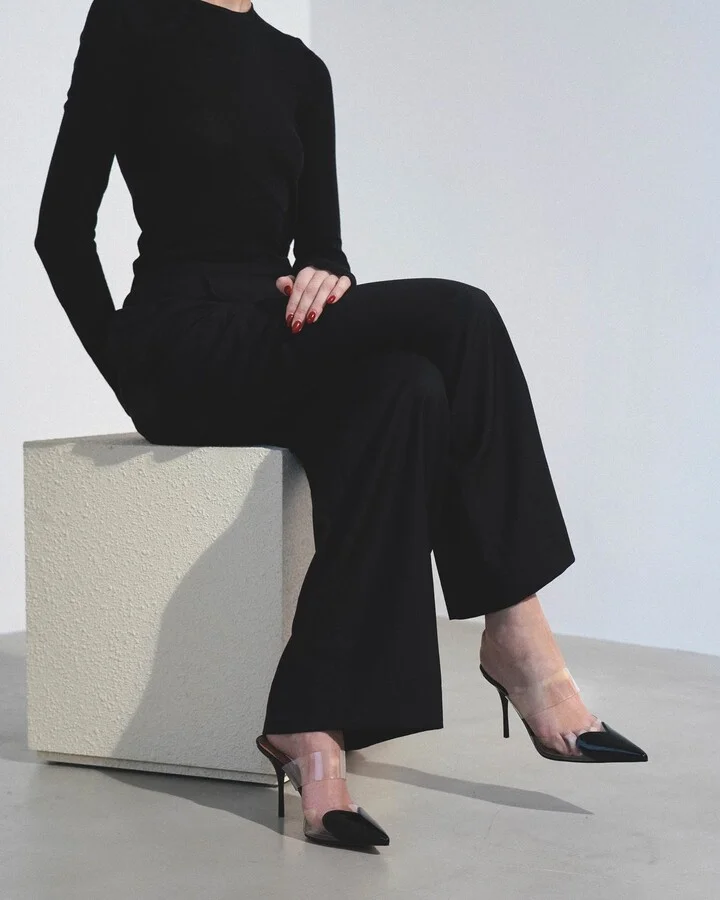 Coeur 90 black patent mule pumps - Image 2