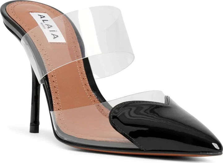 Coeur 90 black patent mule pumps - Image 3