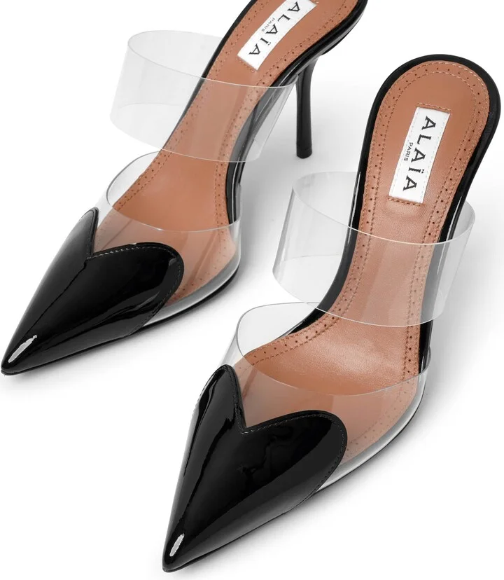 Coeur 90 black patent mule pumps - Image 5