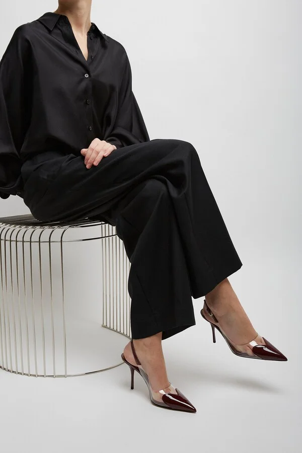 Coeur 90 dark red patent slingbacks - Image 2